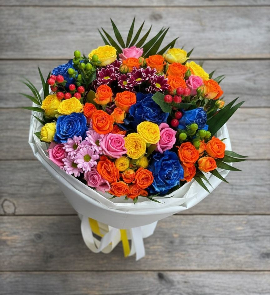 Букет цветов из: Розы и Хризантемы в Усть-Карске