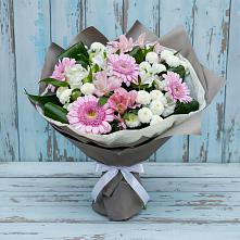 Букет цветов из:  Герберы, Альстромерии и Хризантемы #REPLACE_PRED# Усть-Карске