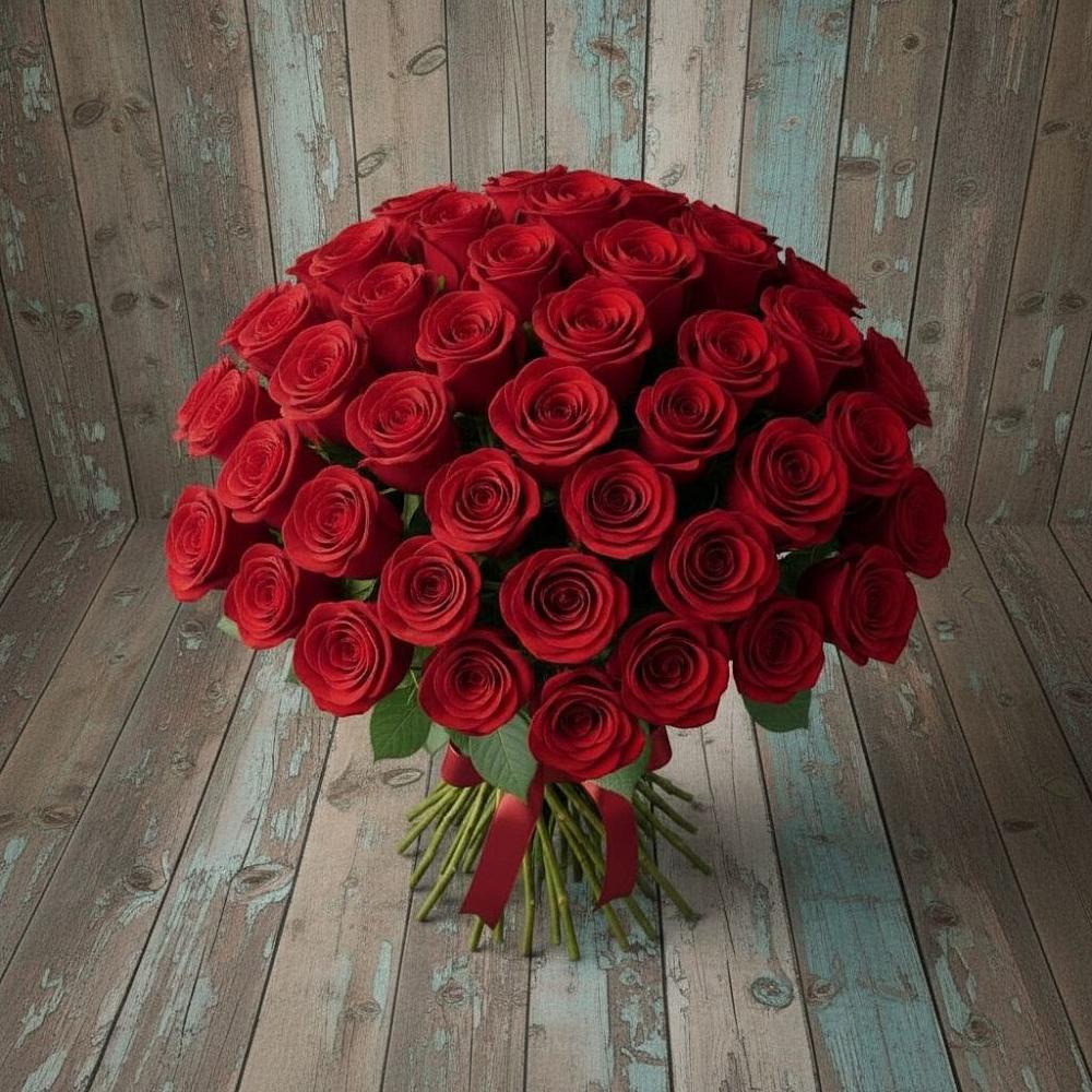 Букет 55 Красных роз Фридом в Усть-Карске