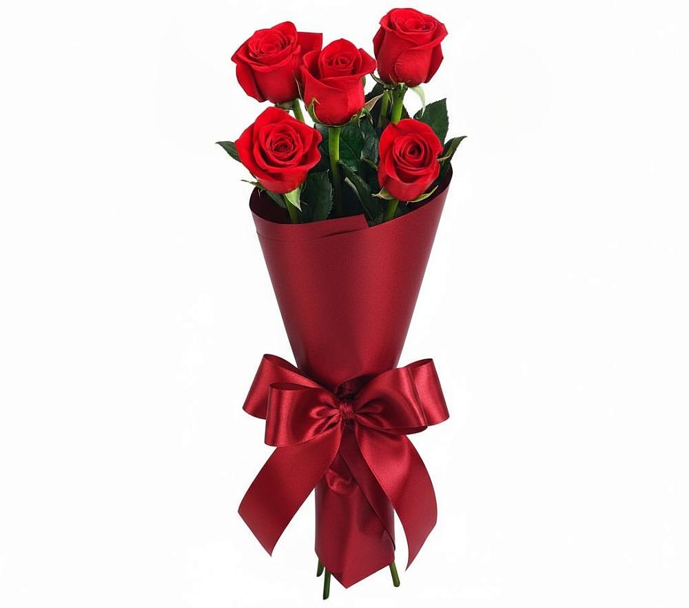 Букет 5 Красных роз Эдлесс Лав в Усть-Карске