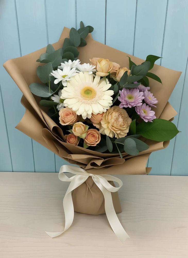 Букет цветов из: Герберы и Хризантемы в Усть-Карске