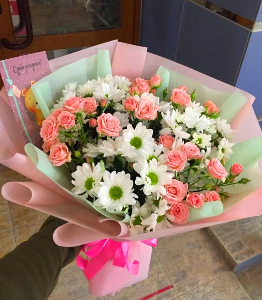 Букет цветов из: Розы и Хризантемы в Усть-Карске