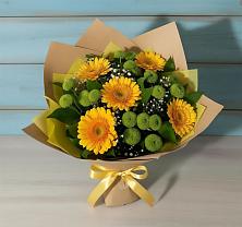Букет цветов из:  Герберы и Хризантемы в Усть-Карске