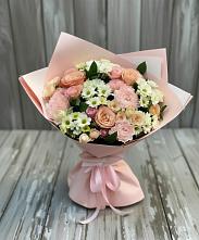 Букет цветов из:  Гвоздики, Розы и Хризантемы в Усть-Карске