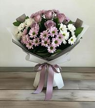 Букет цветов из:  Хризантемы и Розы в Усть-Карске