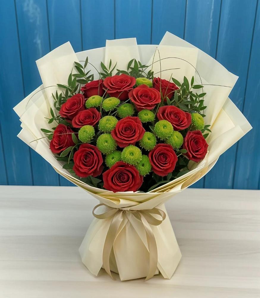 Букет цветов из: Розы и Хризантемы в Усть-Карске